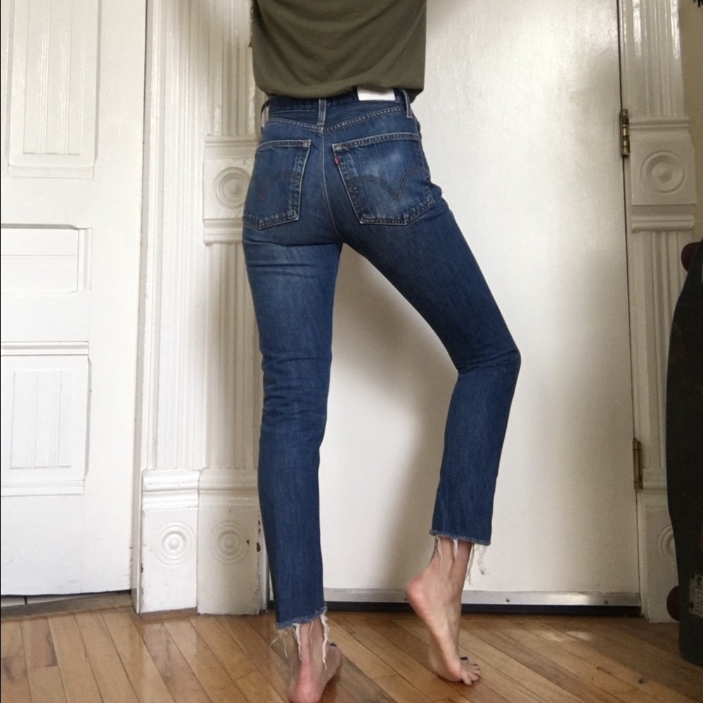 Re/Done High Waisted Straight Skinny Jean